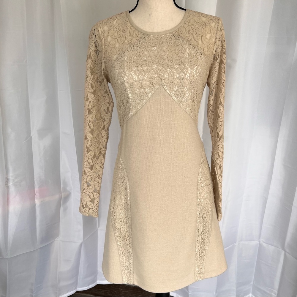 Women's Plenty By Tracy Reese Cream Lace Detail Dress, M​​​​